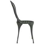 Mesa y sillas bistró de jardín 3 pzas aluminio fundido verde