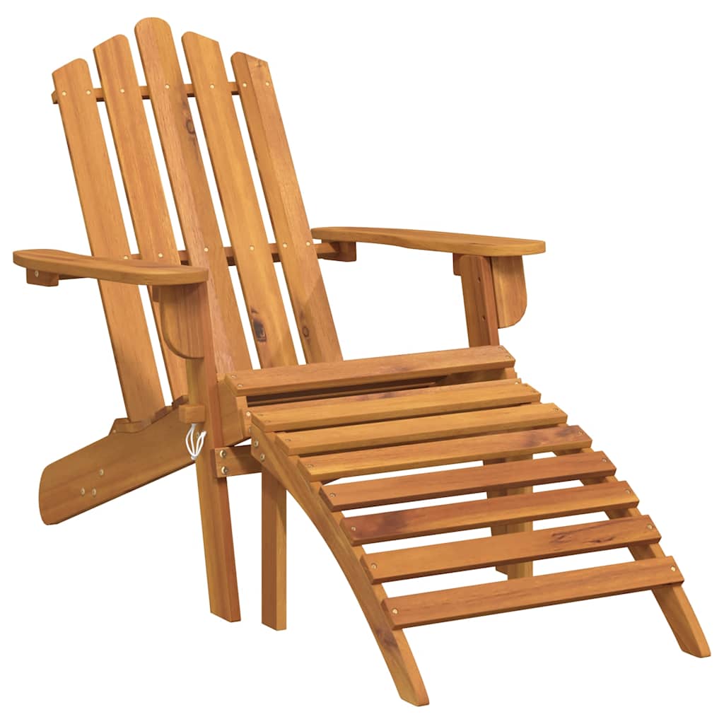 Silla de jardín Adirondack con reposapiés madera acacia maciza