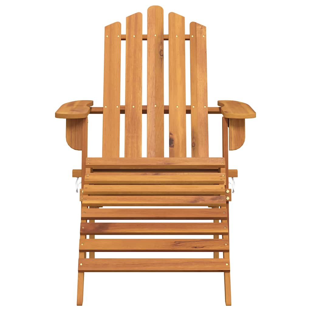 Silla de jardín Adirondack con reposapiés madera acacia maciza