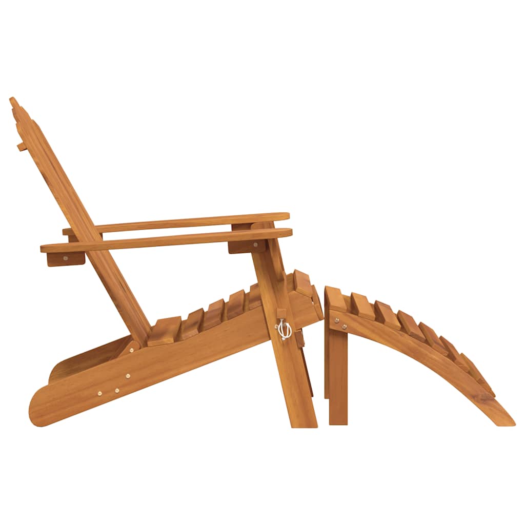 Silla de jardín Adirondack con reposapiés madera acacia maciza