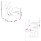 Silla de jardín Adirondack con reposapiés madera acacia maciza