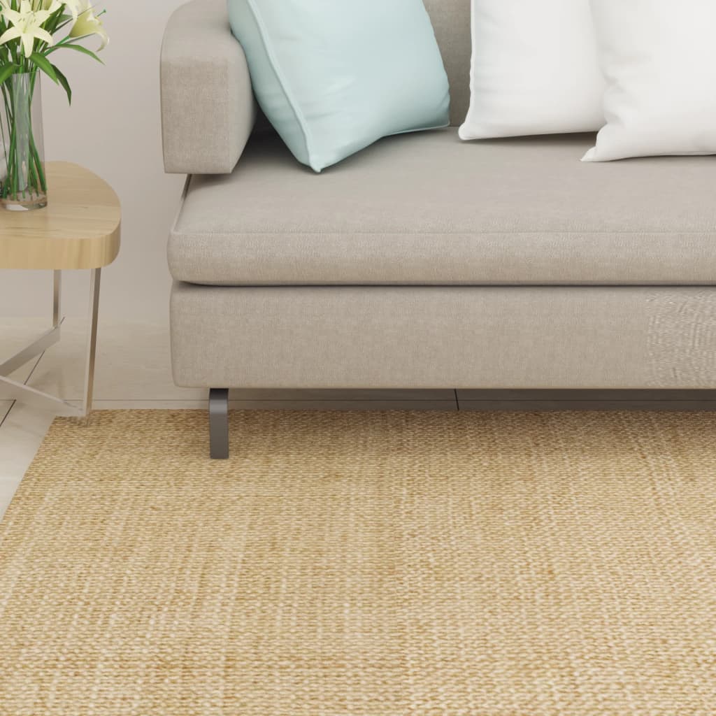 Alfombra de sisal natural 100x100 cm