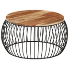 Mesa de centro de madera maciza de acacia Ø68 cm