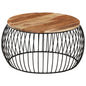 Mesa de centro de madera maciza de acacia Ø68 cm
