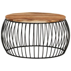 Mesa de centro de madera maciza de acacia Ø68 cm