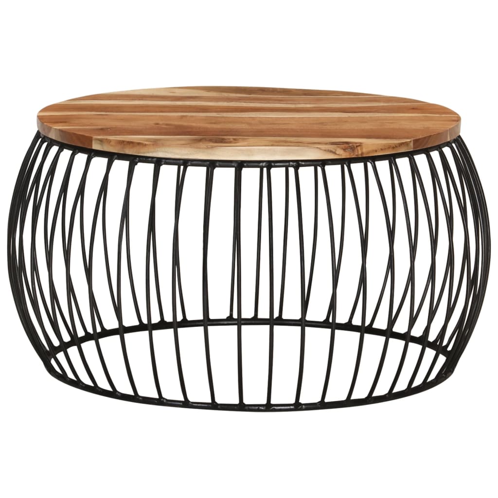 Mesa de centro de madera maciza de acacia Ø68 cm