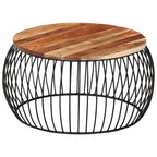 Mesa de centro de madera maciza de acacia Ø68 cm