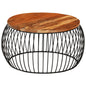 Mesa de centro de madera maciza reciclada Ø68 cm