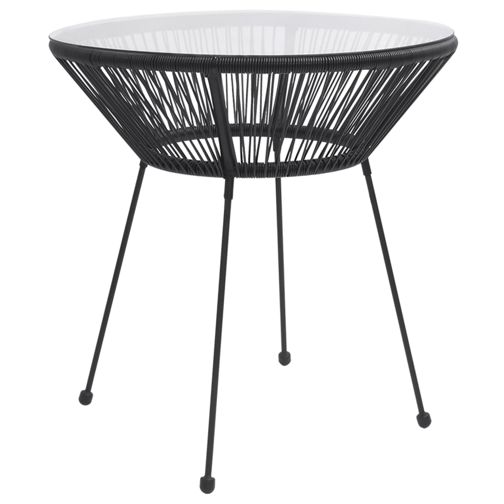 Juego de comedor para jardín 3 piezas negro