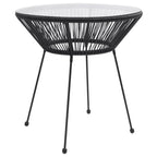 Juego de comedor para jardín 3 piezas negro