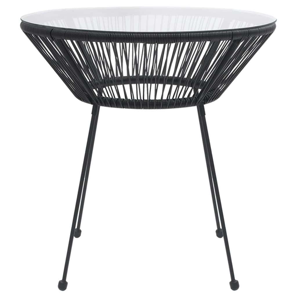 Juego de comedor para jardín 3 piezas negro