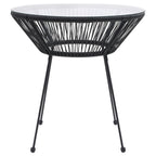 Juego de comedor para jardín 3 piezas negro