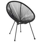 Juego de comedor para jardín 3 piezas negro