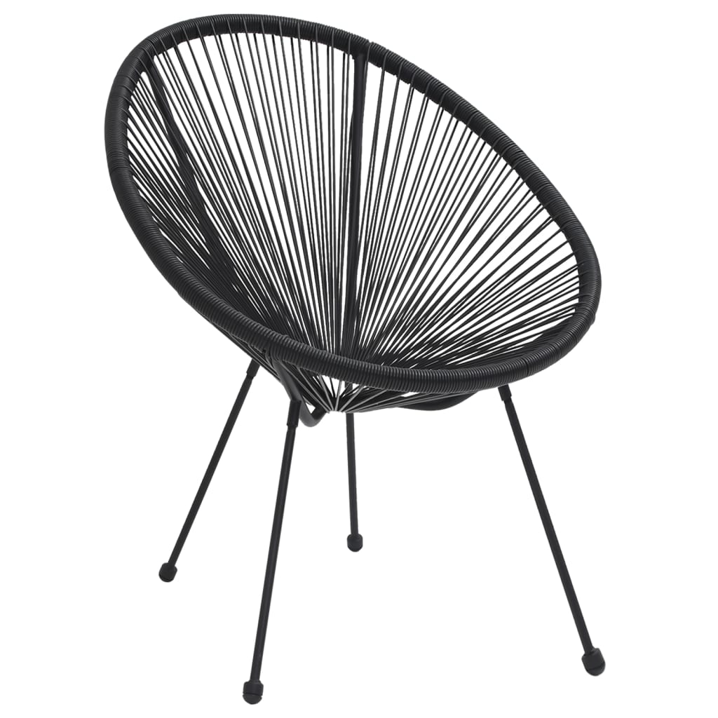 Juego de comedor para jardín 3 piezas negro