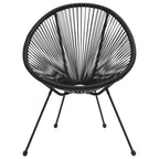 Juego de comedor para jardín 3 piezas negro