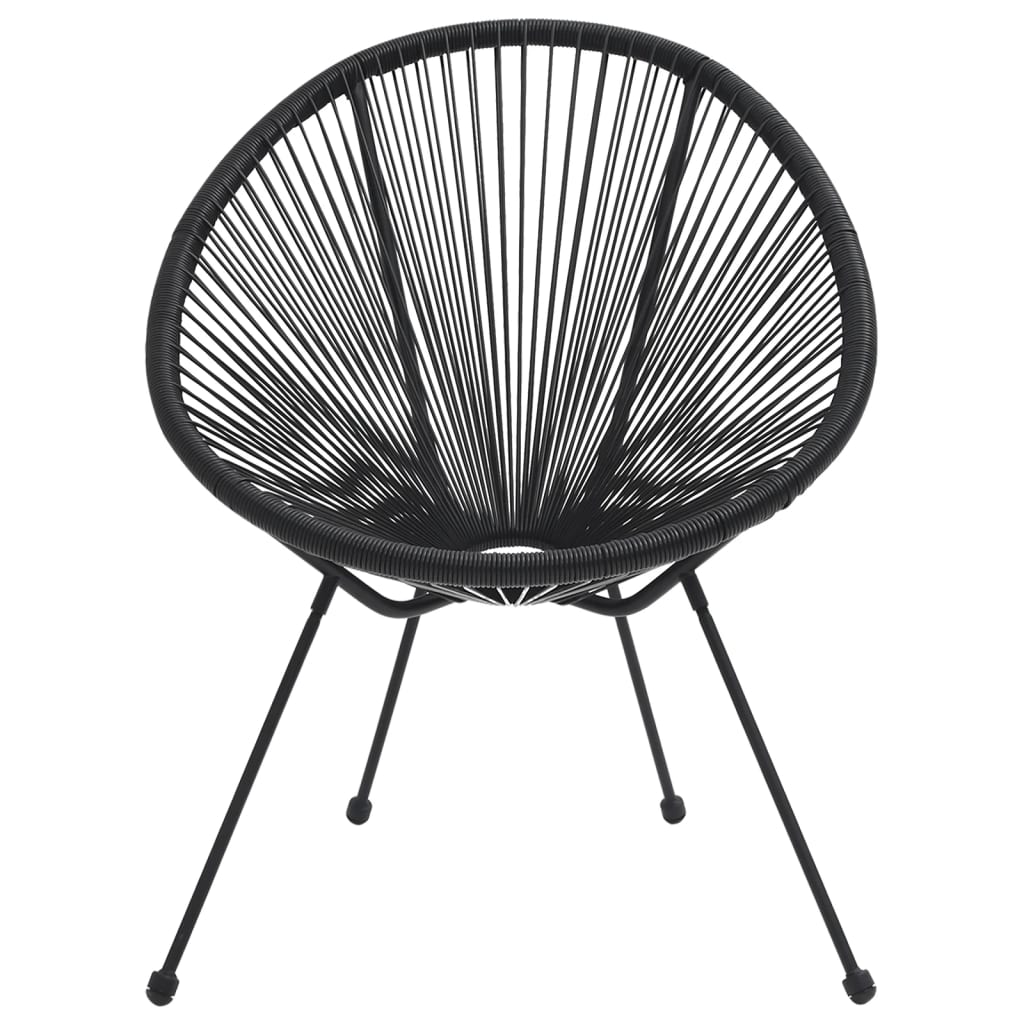 Juego de comedor de jardín 5 piezas negro