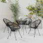 Conjunto de jantar de jardim de 5 peças preto