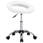 Silla de comedor giratoria cuero sintético blanco