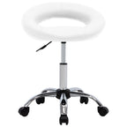 Silla de comedor giratoria cuero sintético blanco