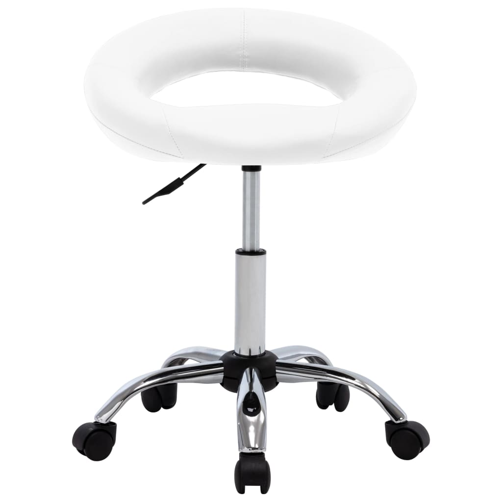 Silla de comedor giratoria cuero sintético blanco