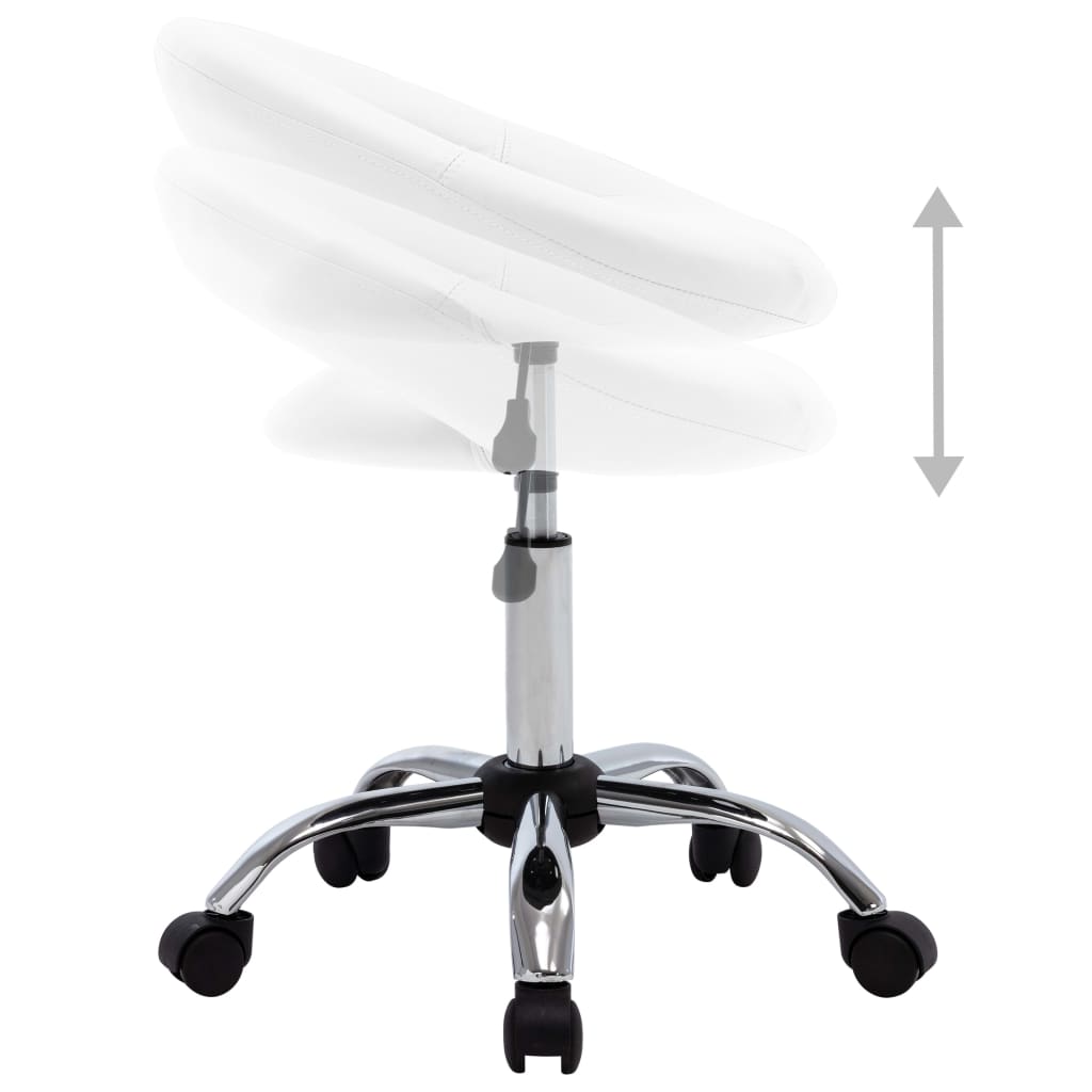 Silla de comedor giratoria cuero sintético blanco