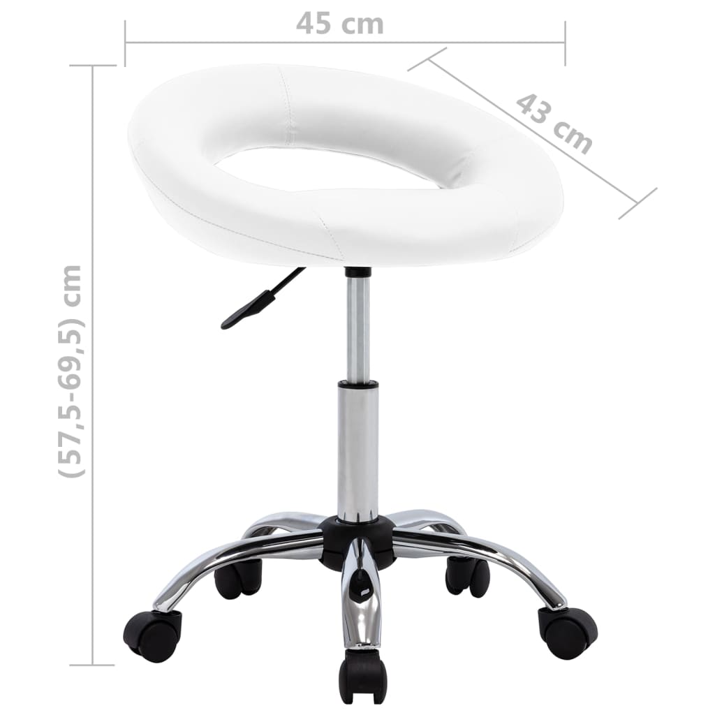 Silla de comedor giratoria cuero sintético blanco