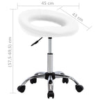 Silla de comedor giratoria cuero sintético blanco