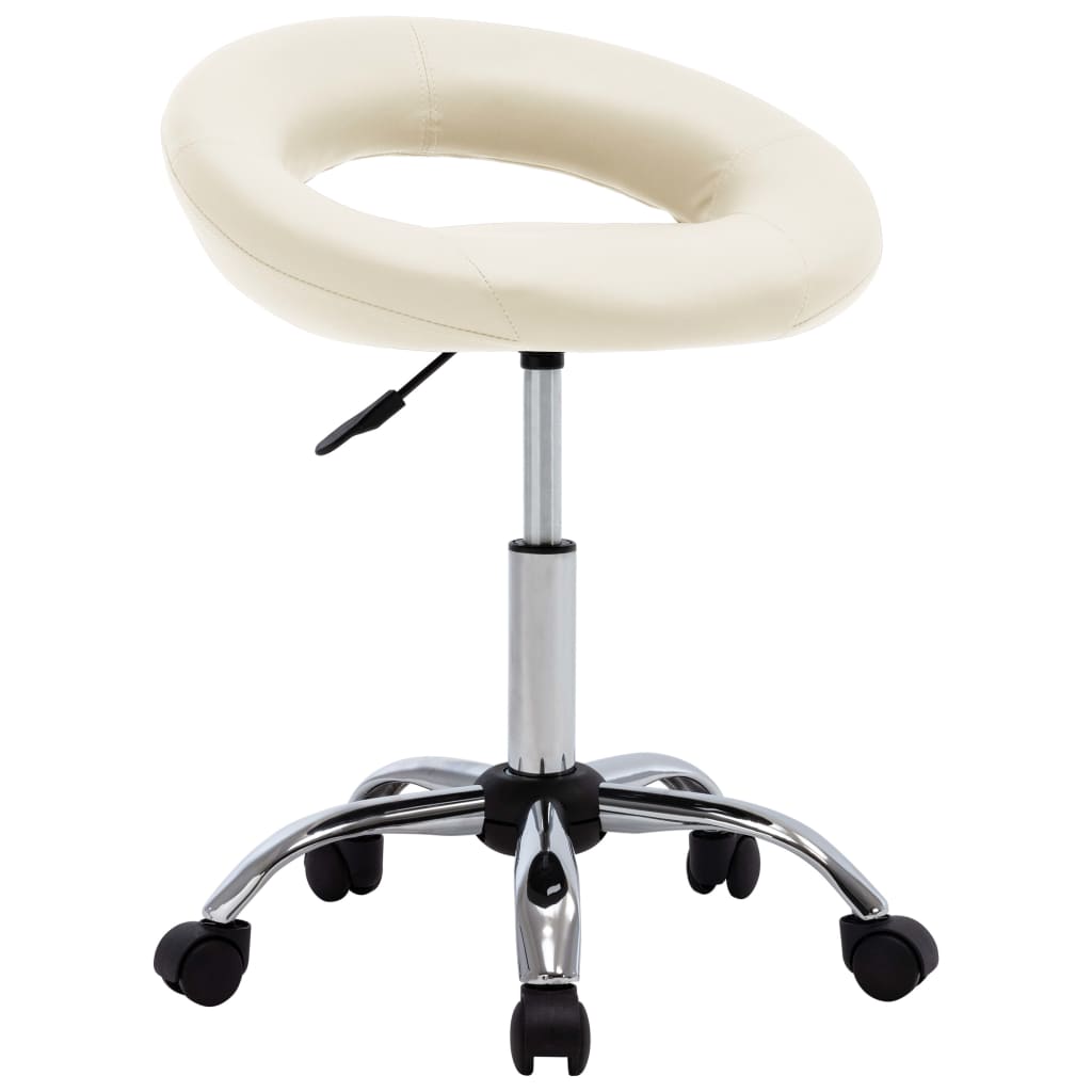 Silla de comedor giratoria cuero sintético blanco