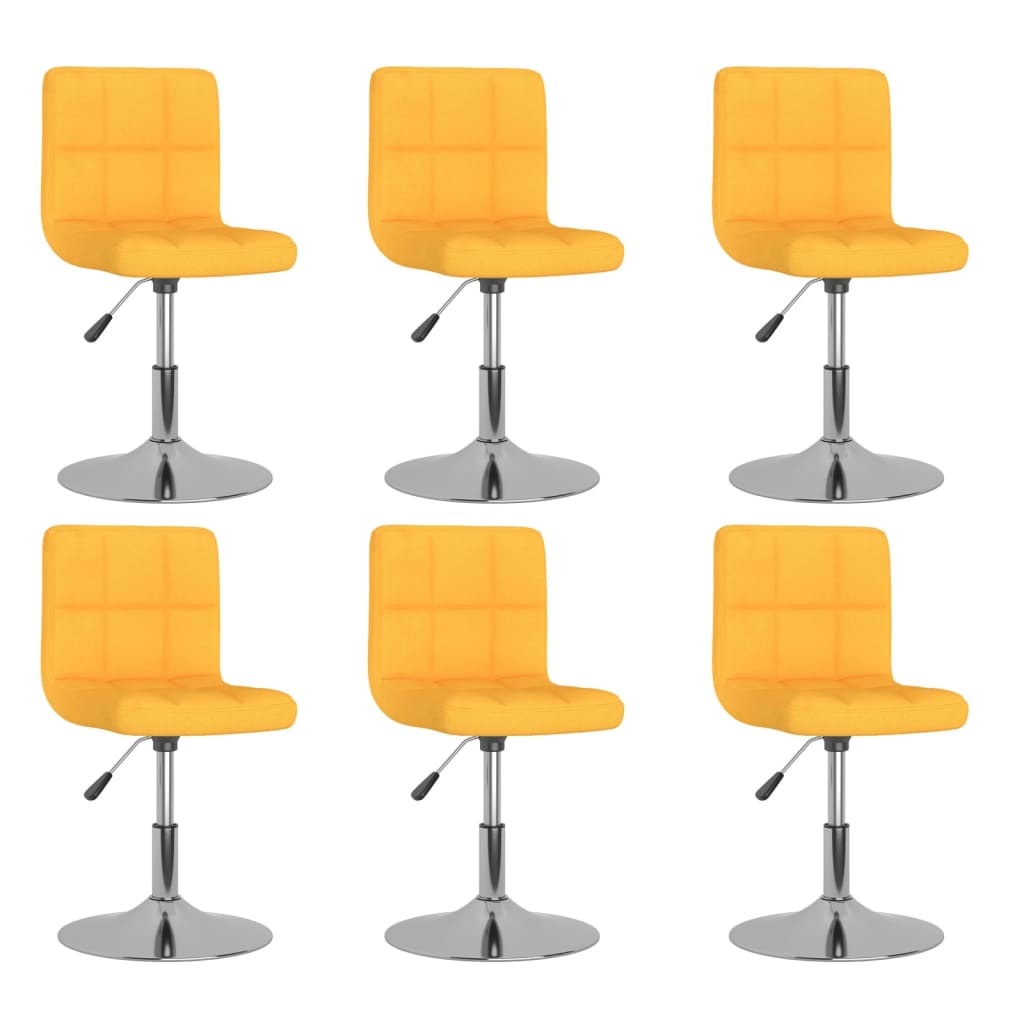 Sillas de comedor giratorias 2 unidades tela amarillo