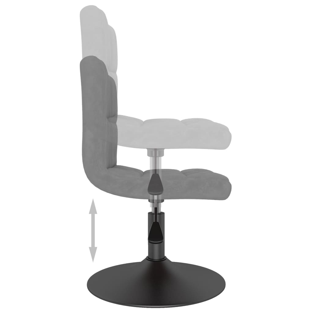 Sillas de comedor giratorias 4 uds de terciopelo gris claro