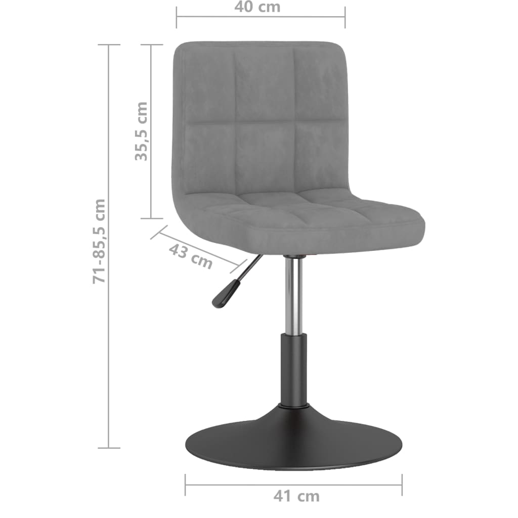 Sillas de comedor giratorias 4 uds de terciopelo gris claro