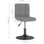Sillas de comedor giratorias 4 uds de terciopelo gris claro