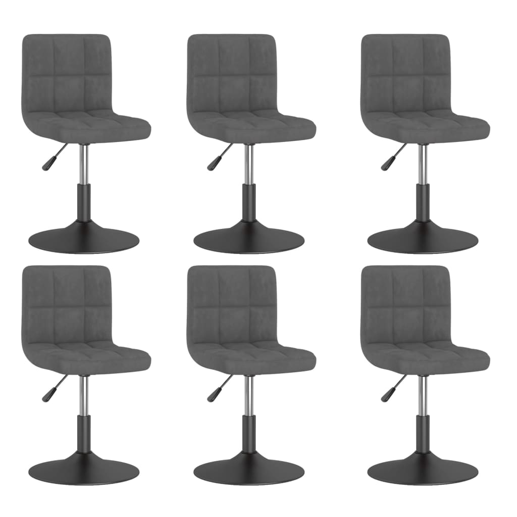 Sillas de comedor giratorias 4 uds de terciopelo gris claro