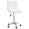 Silla de comedor giratoria cuero sintético blanco