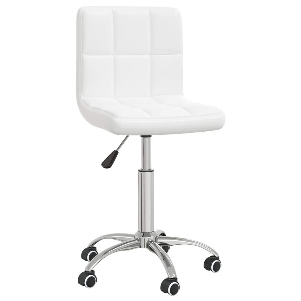 Silla de comedor giratoria cuero sintético blanco