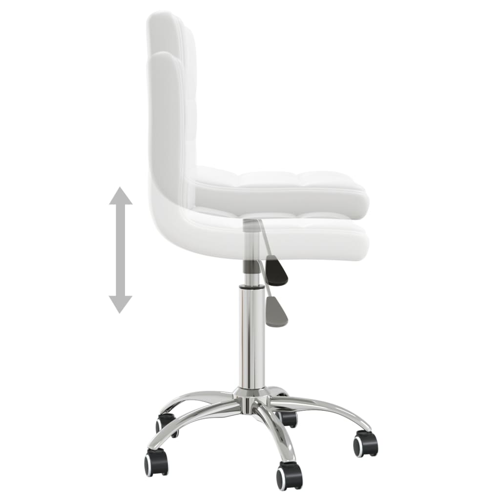 Silla de comedor giratoria cuero sintético blanco