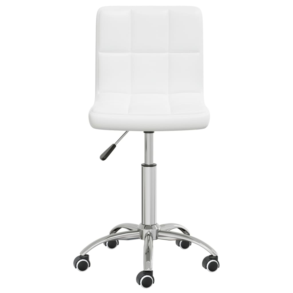 Silla de comedor giratoria cuero sintético blanco