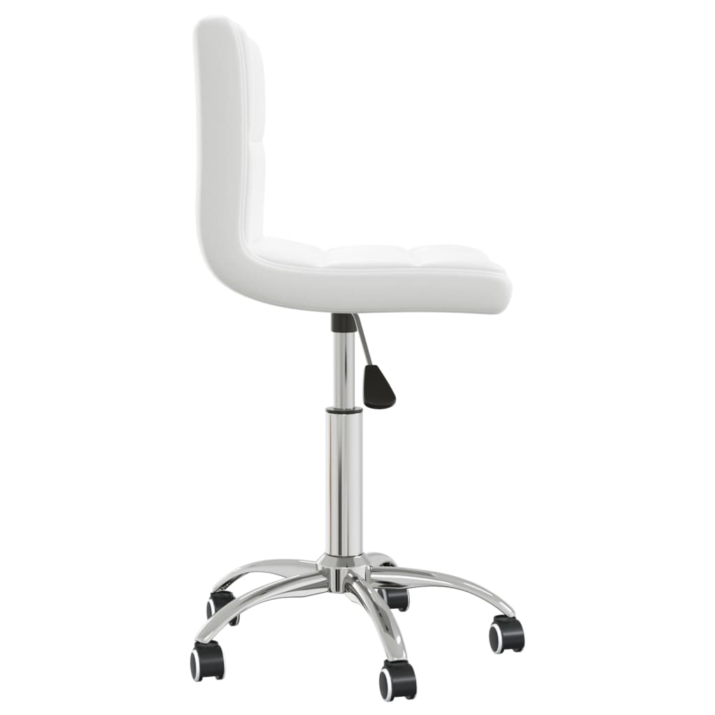 Silla de comedor giratoria cuero sintético blanco