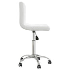 Silla de comedor giratoria cuero sintético blanco