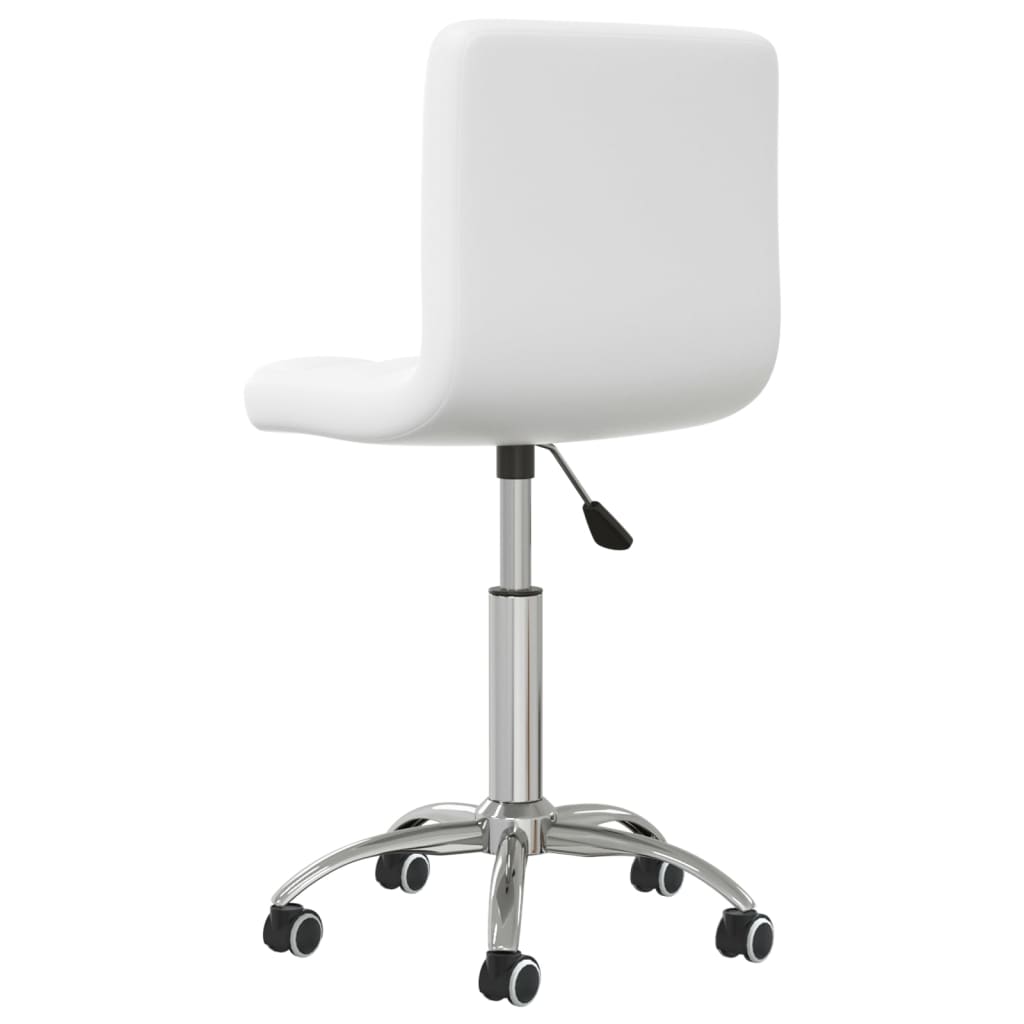 Silla de comedor giratoria cuero sintético blanco