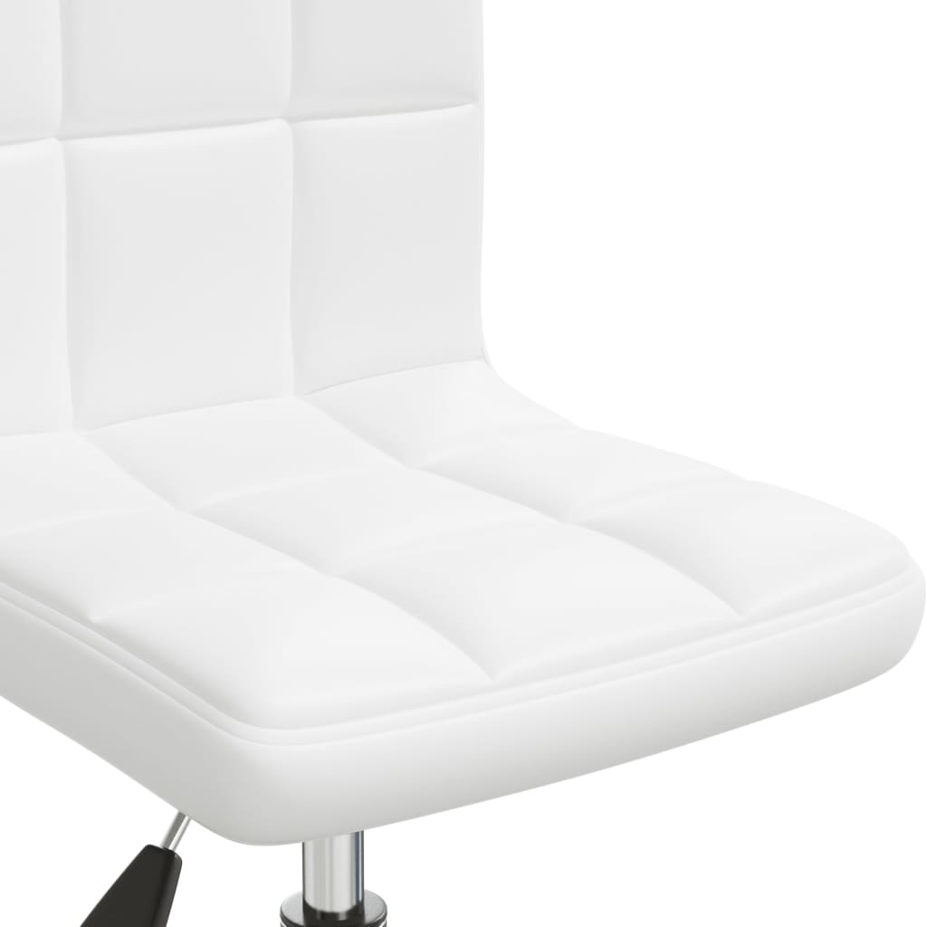 Silla de comedor giratoria cuero sintético blanco