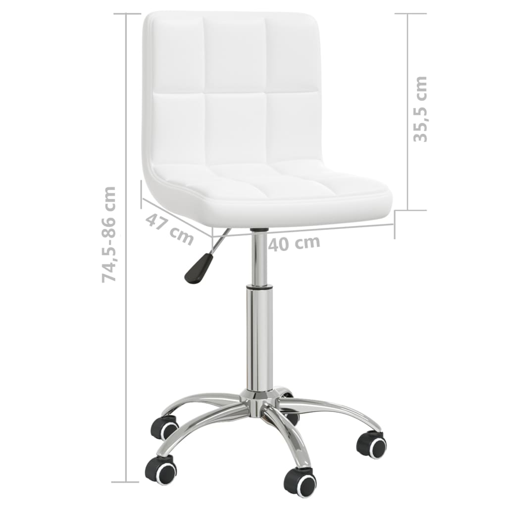 Silla de comedor giratoria cuero sintético blanco