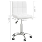 Silla de comedor giratoria cuero sintético blanco