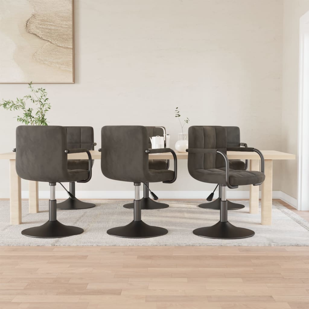 Sillas de comedor giratorias 2 uds de terciopelo gris claro