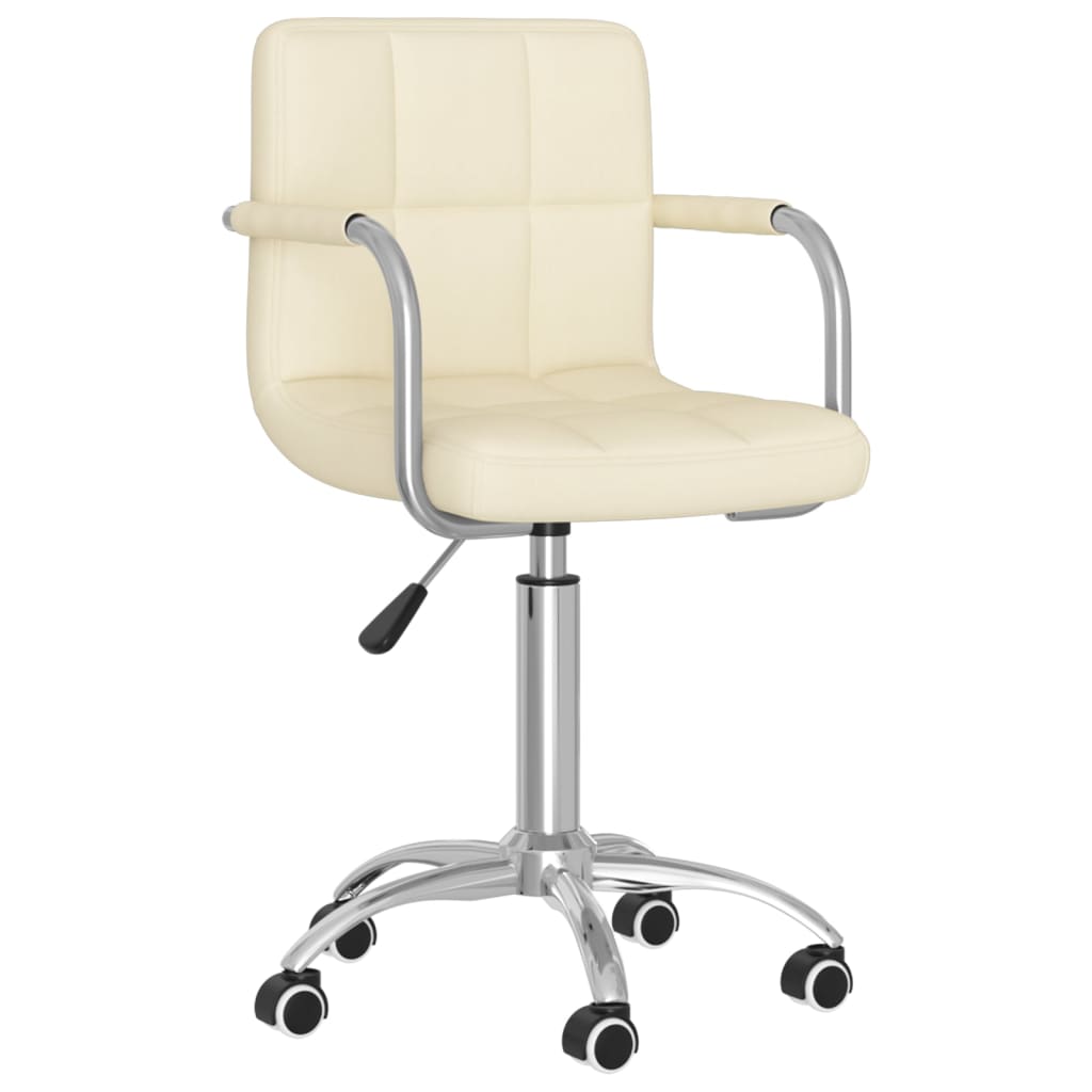 Silla de comedor giratoria cuero sintético blanco