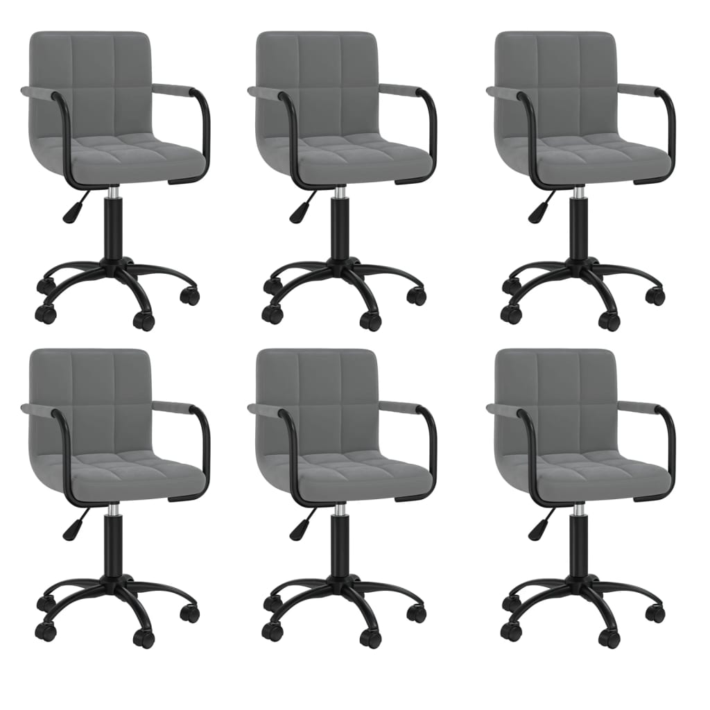Sillas de comedor giratorias 4 uds de terciopelo gris claro