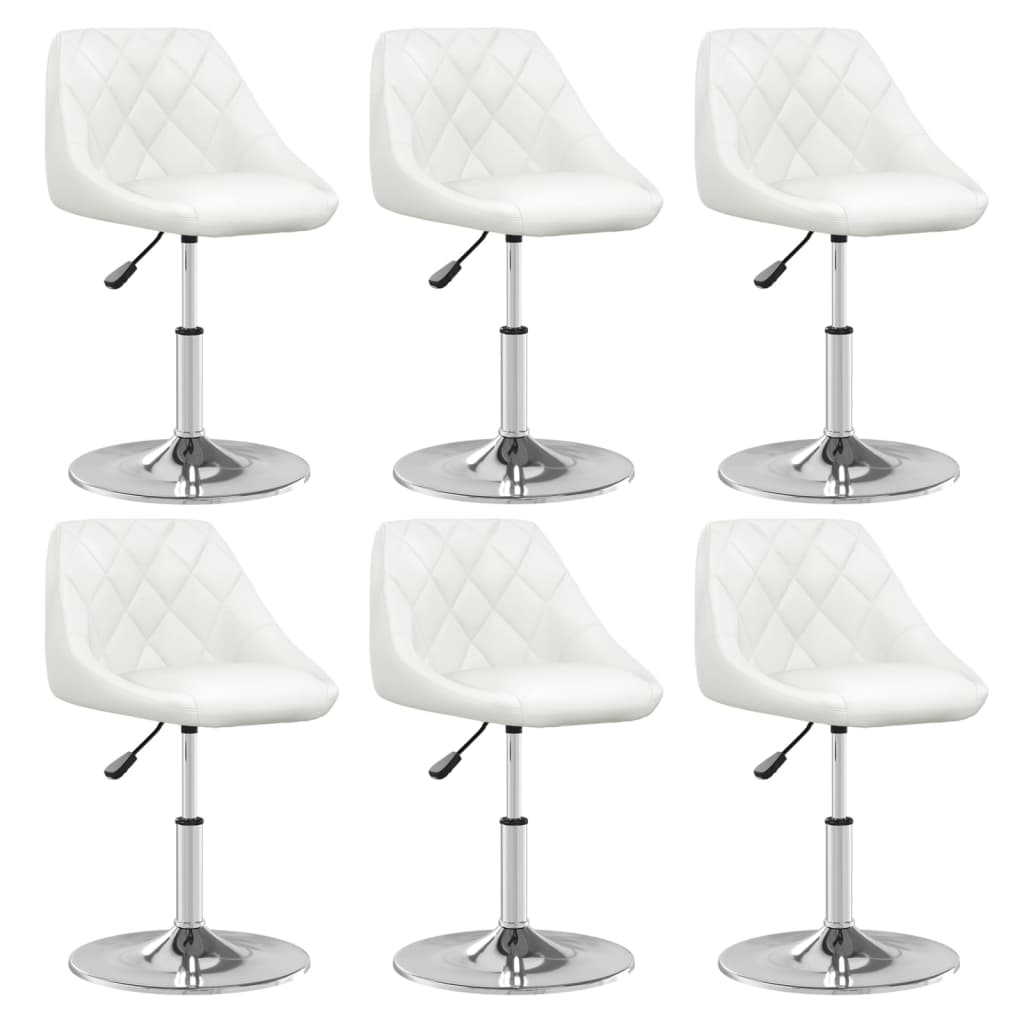 Sillas de comedor 2 unidades cuero sintético blanco
