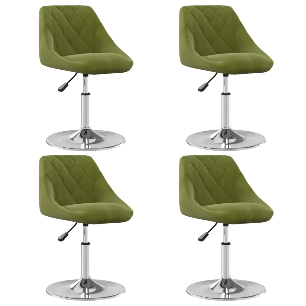 Sillas de comedor giratorias 2 uds de terciopelo verde claro