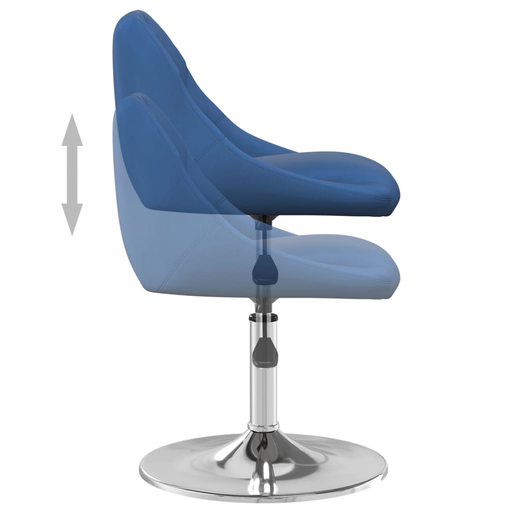 Silla de comedor giratoria 6 uds terciopelo azul