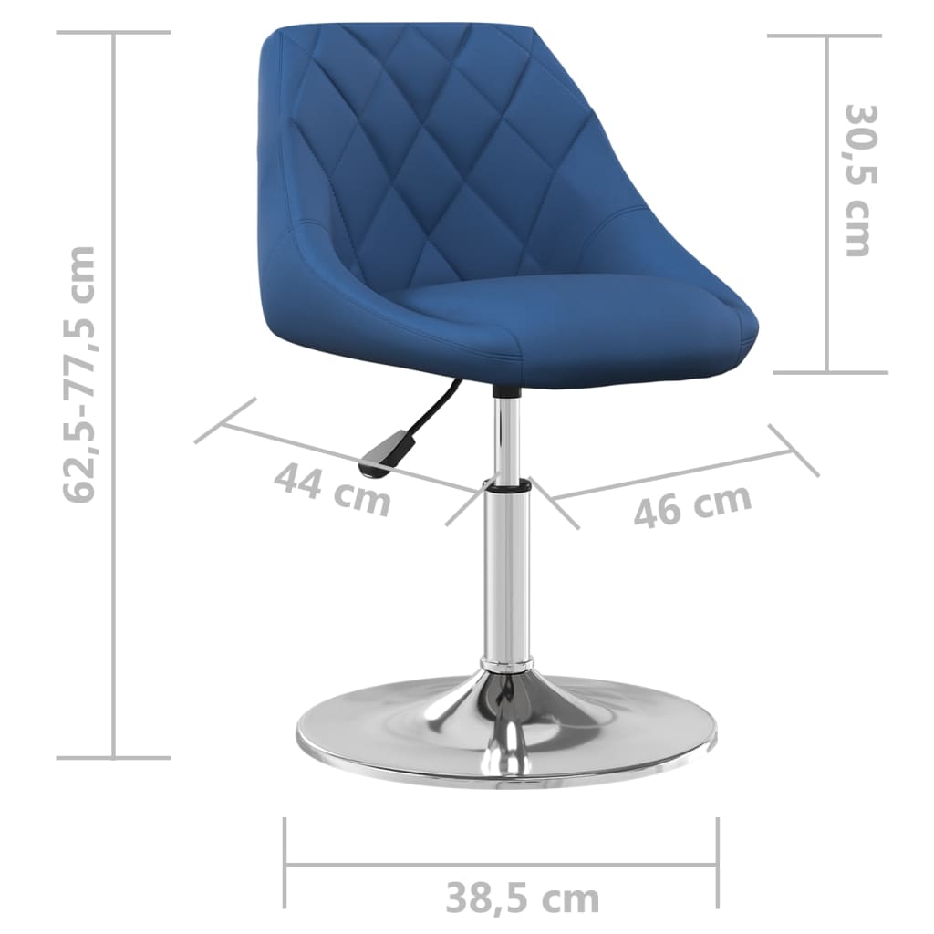 Silla de comedor giratoria 6 uds terciopelo azul